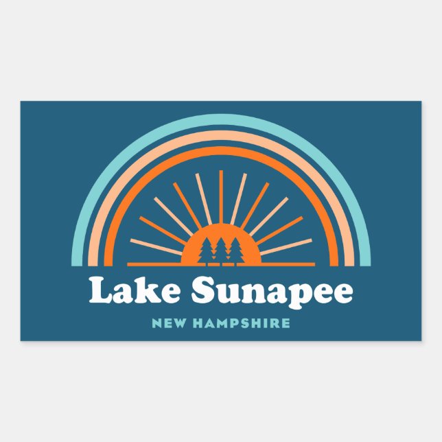 Lake Sunapee New Hampshire Rainbow Sticker (Front)