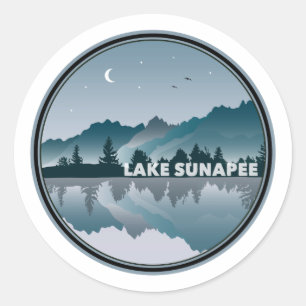 Lake Sunapee New Hampshire Reflection Classic Round Sticker