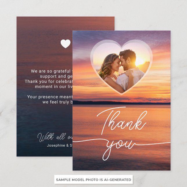 Lake Sunset Custom Heart Photo Template Wedding (Creator Uploaded)