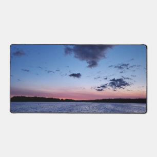 Lake sunset desk mat