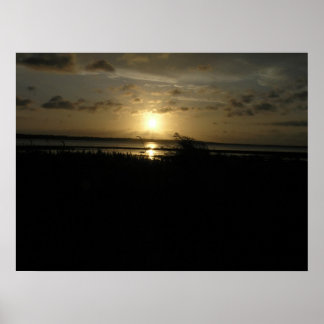 Lake sunset poster