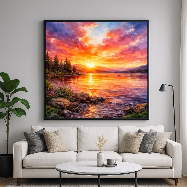 Lake Sunset - Watercolor Painting Style Poster (Creator Uploaded)