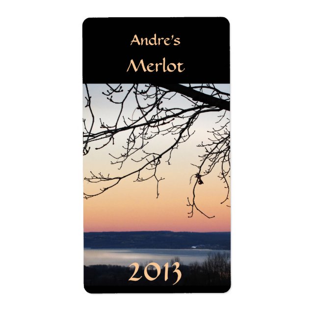 Lake Sunset Wine Label (Front)