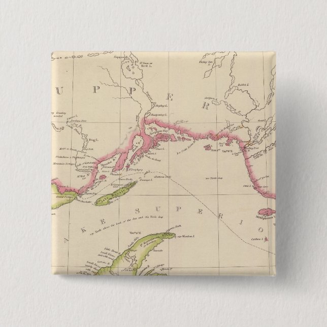 Lake Superior 2 Inch Square Button (Front)