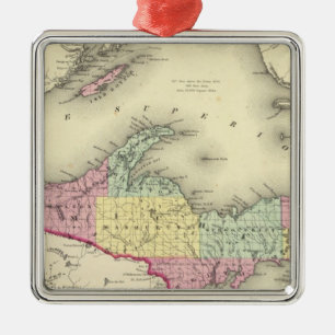 Lake Superior And The Northern Part Of Michigan Metal Ornament