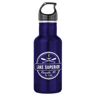 Lake Superior, custom town, name, anchor, paddles 532 Ml Water Bottle