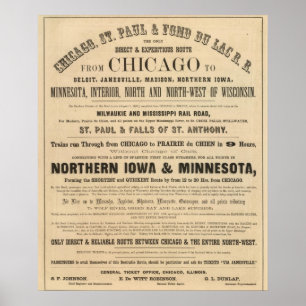 Lake Superior Iowa and Minnesota Advertisement Poster