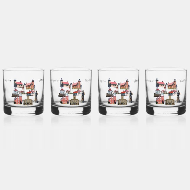 Lake Superior Lighthouses glasses (Front)