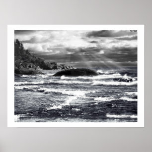 Lake Superior Lightrays Poster