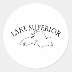 Lake Superior Map Classic Round Sticker