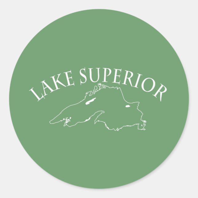 Lake Superior Map Classic Round Sticker (Front)