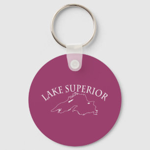 Lake Superior Map Keychain