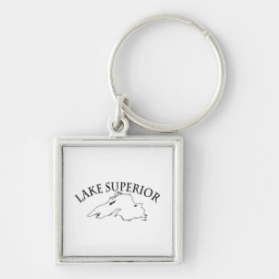 Lake Superior Map Keychain