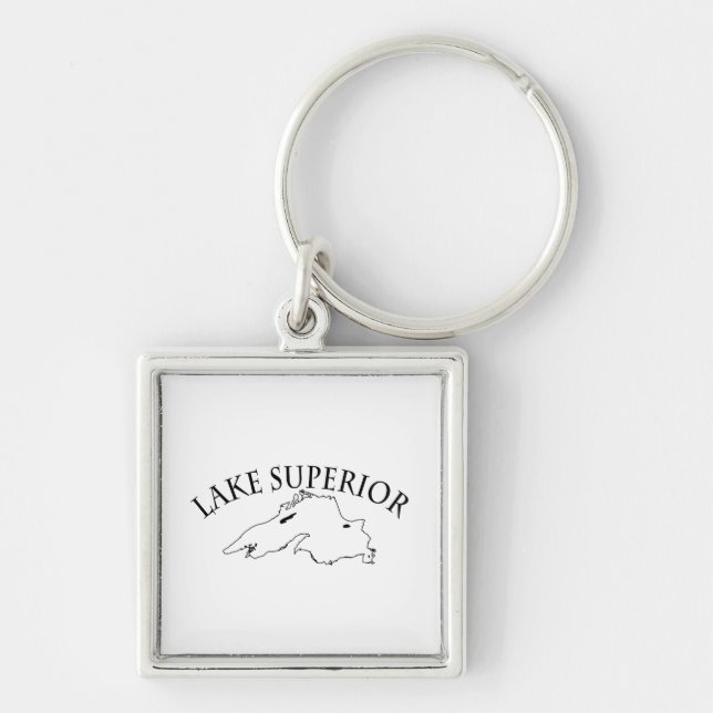 Lake Superior Map Keychain (Front)