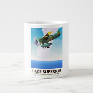 Lake Superior prop vintage travel poster Large Coffee Mug