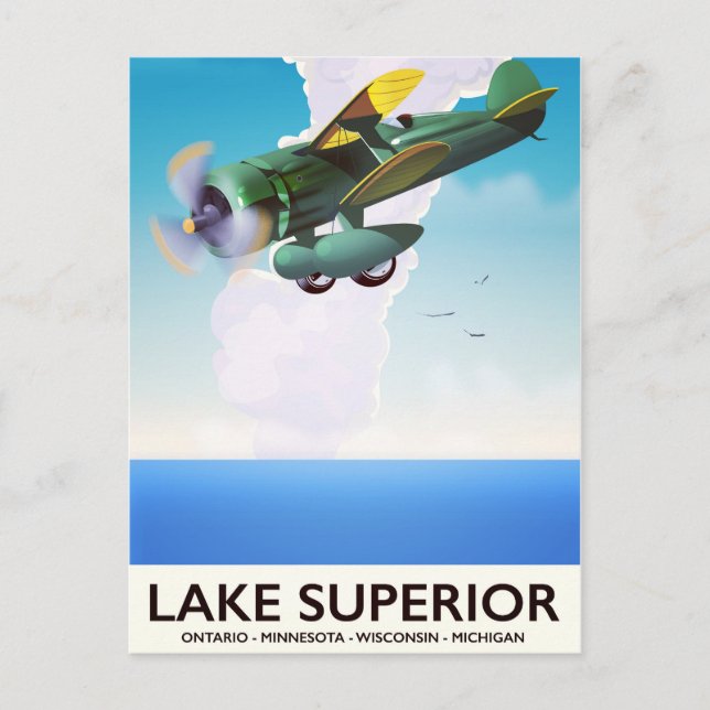 Lake Superior prop vintage travel poster Postcard (Front)