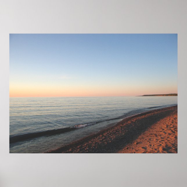 Lake Superior Sunset Upper Peninsula Poster (Front)