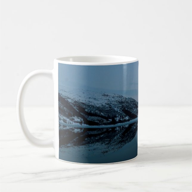 LAKE SURROUNDED BY MOUNTAINS COFFEE MUG (Left)