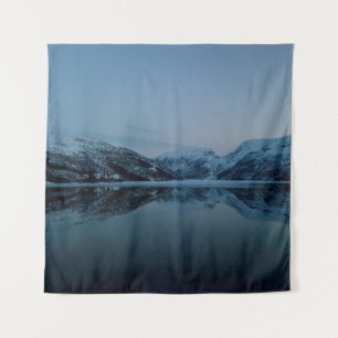LAKE SURROUNDED BY MOUNTAINS TAPESTRY
