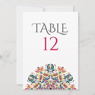 Lake Swan Lotus Flowers Mandala Table Number