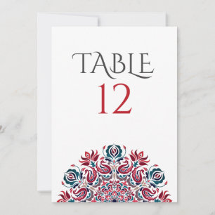 Lake Swan Lotus Flowers Mandala Table Number
