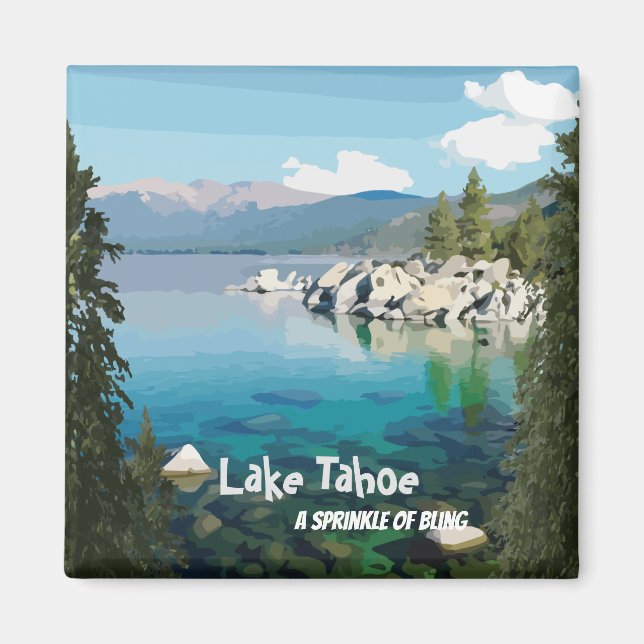 Lake Tahoe A sprinkle of bling California Magnet (Front)