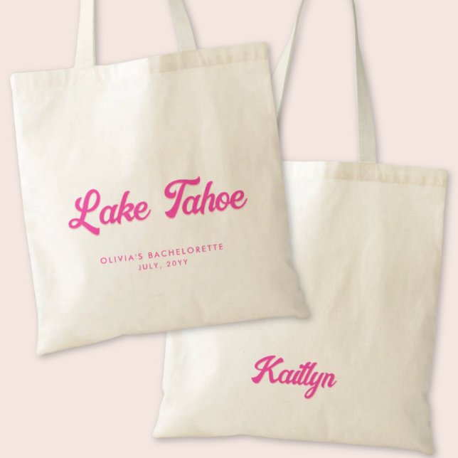 Lake Tahoe Bachelorette Party Personalized Tote Bag (Lake Tahoe Bachelorette Party Tote Bag)