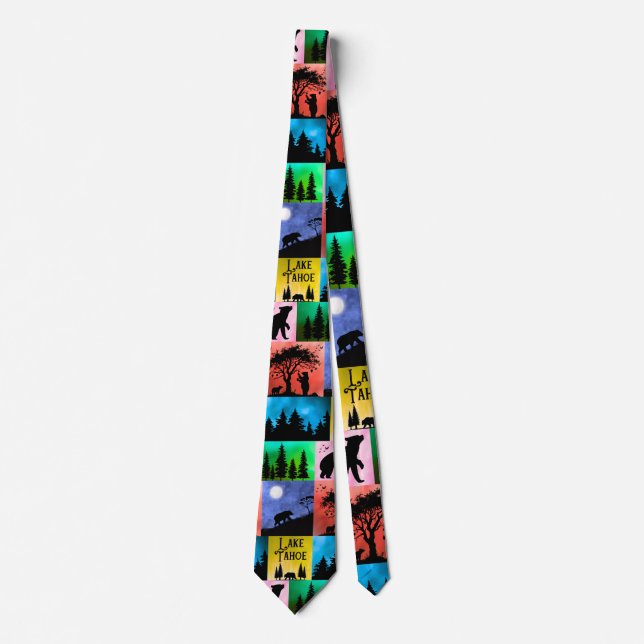 Lake Tahoe Bear Pop-Art Tie (Front)