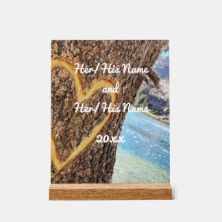 Lake Tahoe Blue Water Tree Heart Love Acrylic Sign