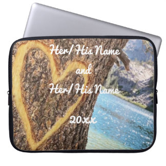 Lake Tahoe Blue Water Tree Heart Love Laptop Sleeve