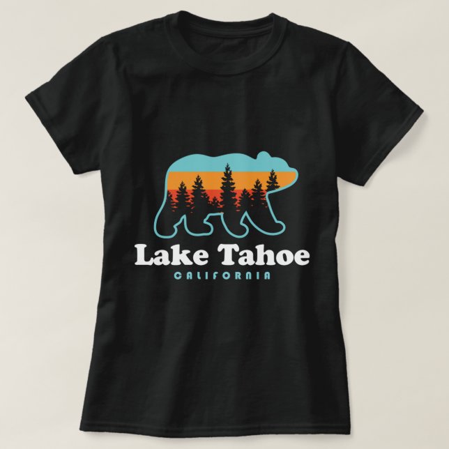 Lake Tahoe California Bear Mountains Hiking Pullov T-Shirt (Design Front)