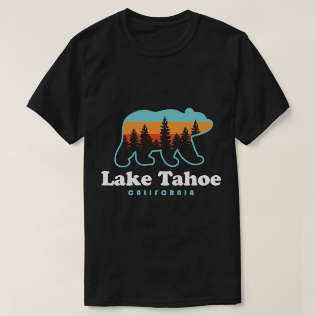 Lake Tahoe California Bear Mountains Hiking Pullov T-Shirt (Design Front)