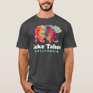 Lake Tahoe California Bear Tie Dye Hippie CA T-Shirt