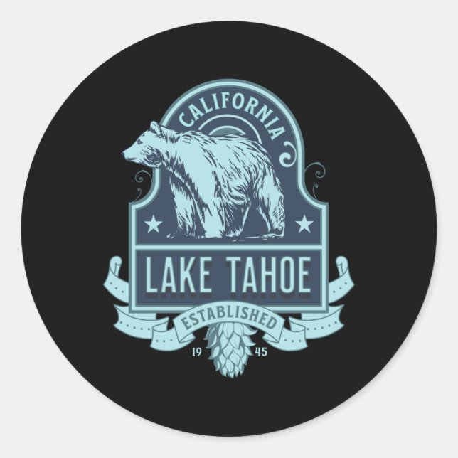 Lake Tahoe California Classic Round Sticker (Front)