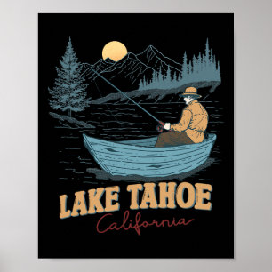 Lake Tahoe California Funny Summer Fishing Camping Poster