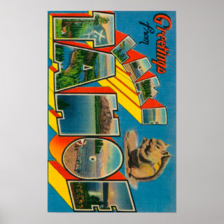 Lake Tahoe, California - Large Letter Scenes Poster