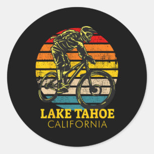 Lake Tahoe California Mountain Biking  Classic Round Sticker