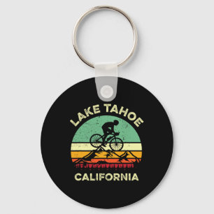 Lake Tahoe California Mountain Biking Retro Mounta Keychain