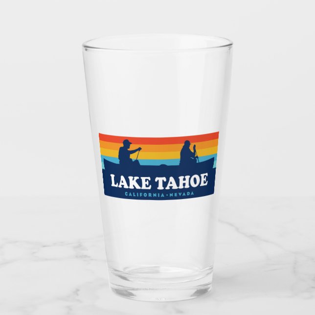 Lake Tahoe California Nevada Canoe Glass (Front)