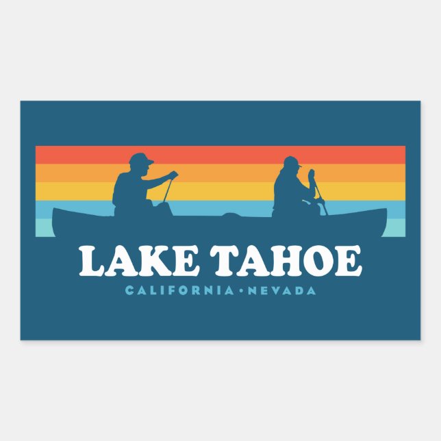 Lake Tahoe California Nevada Canoe Sticker (Front)
