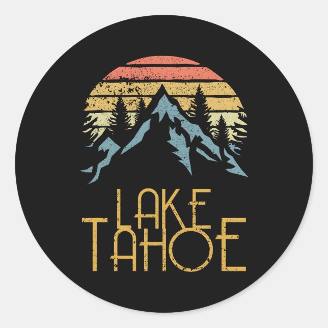 Lake Tahoe California Nevada Classic Round Sticker (Front)