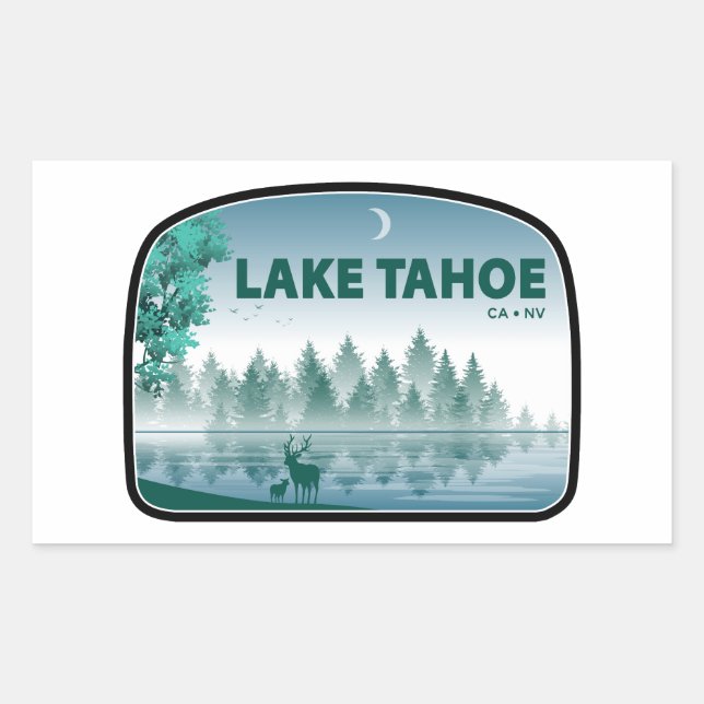 Lake Tahoe California Nevada Deer Sticker (Front)