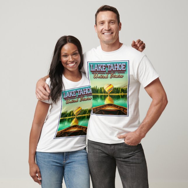 LAKE TAHOE - CALIFORNIA - NEVADA - HOT AIR BALLOON T-Shirt (Unisex)