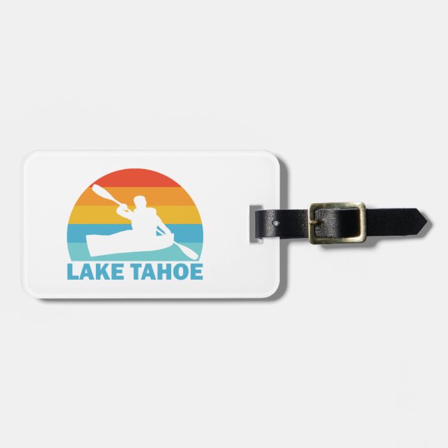 Lake Tahoe California Nevada Kayak Luggage Tag (Front Horizontal)