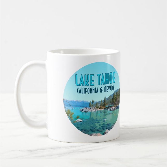 Lake Tahoe California Nevada Vintage Coffee Mug (Left)