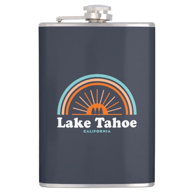 Lake Tahoe California Rainbow Hip Flask (Front)