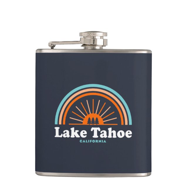 Lake Tahoe California Rainbow Hip Flask (Front)