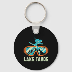 Lake Tahoe California Retro Vintage Skiing And Sno Keychain