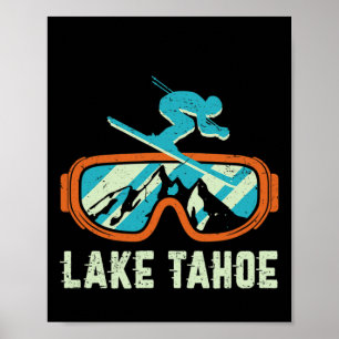 Lake Tahoe California Retro Vintage Skiing And Sno Poster
