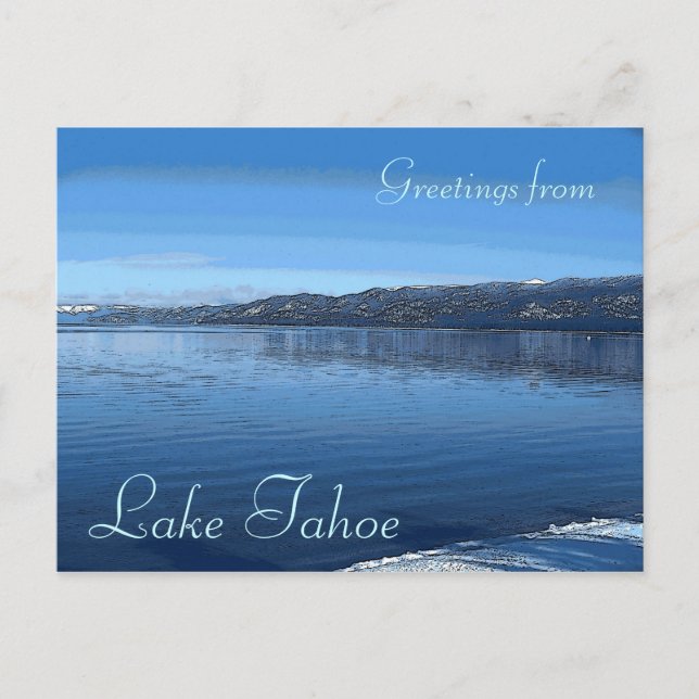 Lake Tahoe California scenic waters edge postcard (Front)